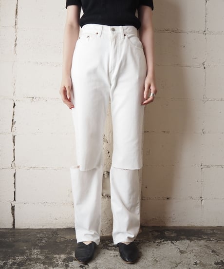 Levi's519 Knee Cut White Denim WH