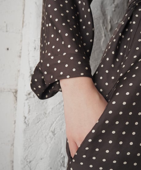 Max Mara Dot Pattern Wast Belt Dress BR WH
