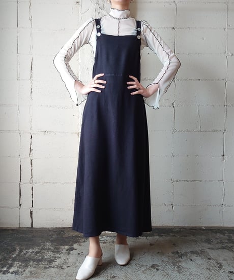 Linen Mix Jumper Skirt BK
