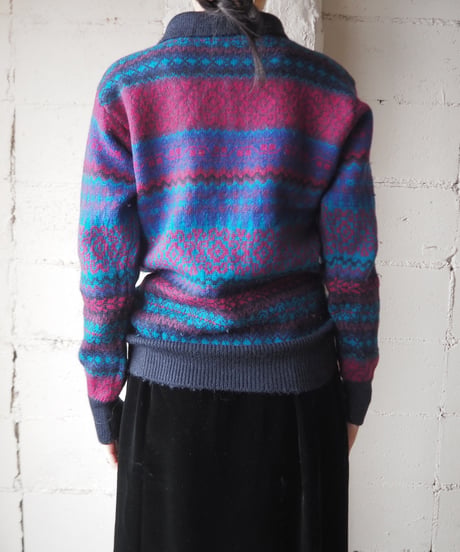 Pattern Polo Knit BL