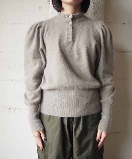 Stand Collar Angora Polo Knit GR