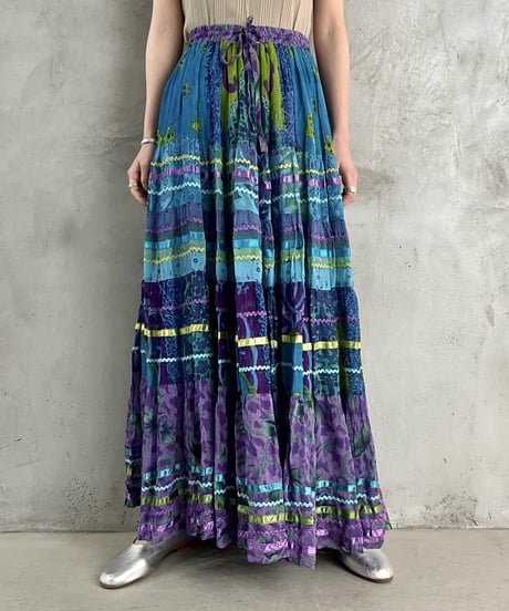 Embroidery Pattern Design Tiered Skirt PURBL