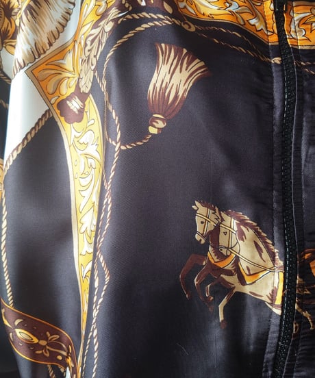 Pattern Zip Up Blouson BKIV