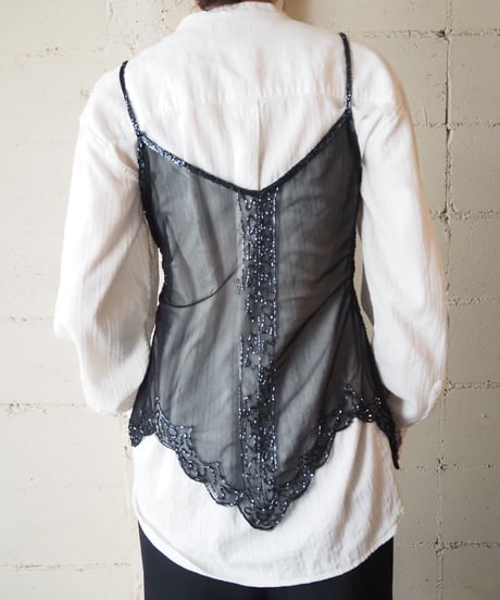 Sheer Sequin Camisole BK