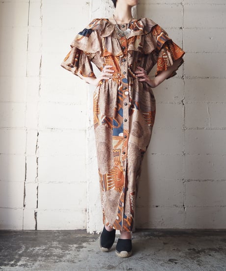 Tiered Sleeve African Pattern Dress BR