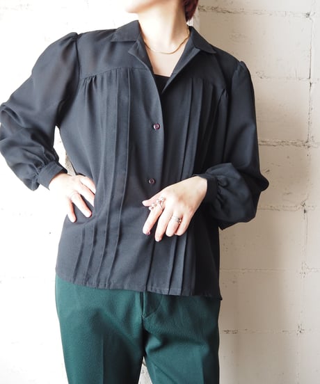 Open Collar Plane Blouse BK
