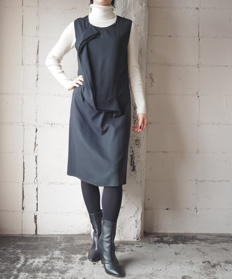JIL SANDER Asymmetric Design Sleeveless Dress BK