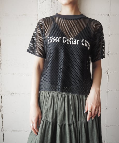 1980's USA Print Mesh Tee BK