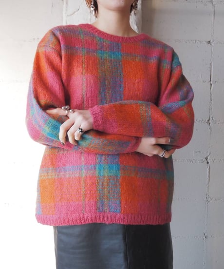 Mohair Mix Check Sweater PIBL