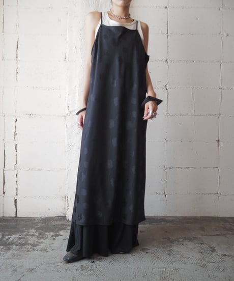 Shadow Flower Pattern Camisole Dress BK