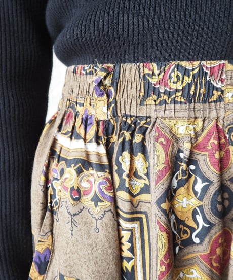 Pattern Flared Skirt BRBK