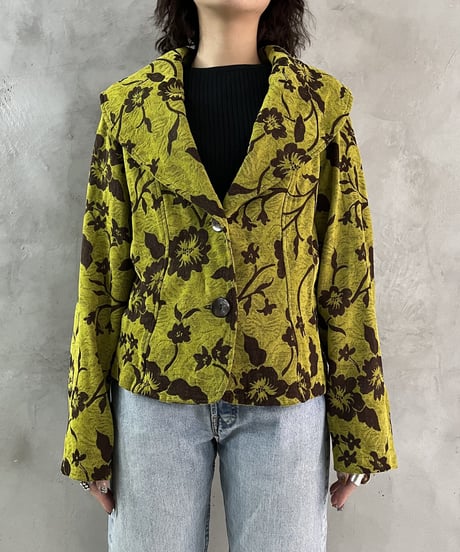 Flower Pattern Collar Design Jacket GNBR
