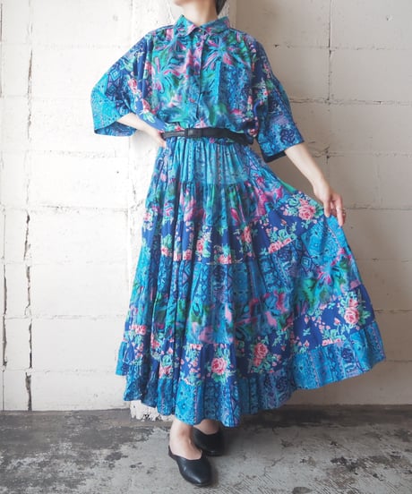 TOGETHER Flower Pattern Big Dress BL