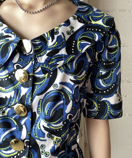1980's Guy Laroche Big Collar Blouse BL WH