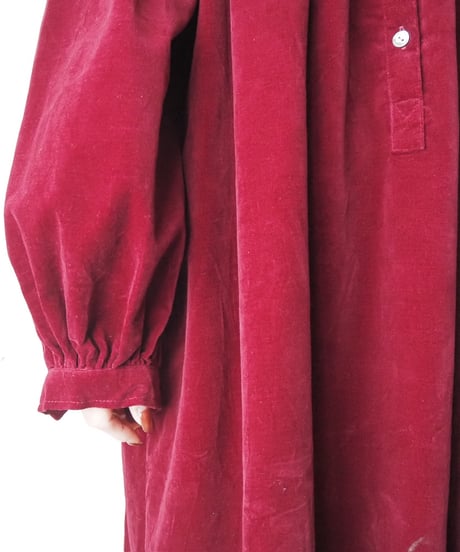 laura ashley Cotton Velour Gather Dress BUR