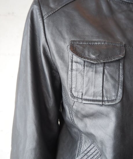 Conbipel Many Pocket Leather Jacket BK