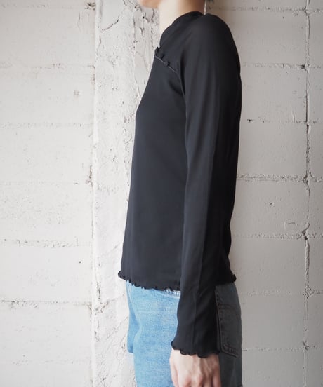 Mao Collar Sidebutton Cutsewn BK