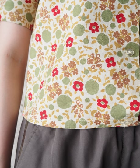 1950~60’s Flower Pattern Shirts IV GN RD