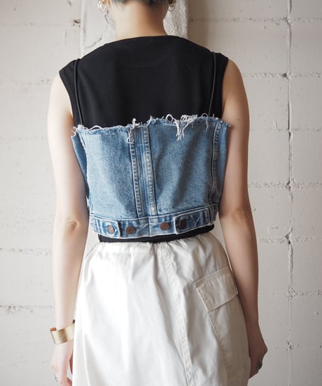【Orfeo REMAKE】Denim bustier BL