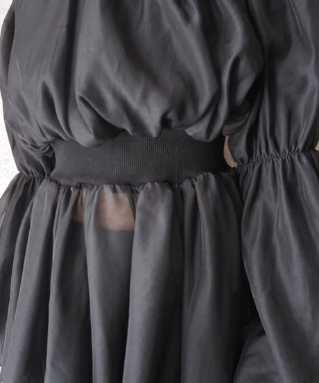 Balloon Sleeve Off Shoulder Tops BK