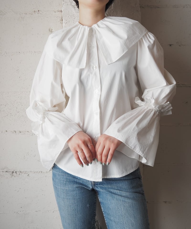 Big Collar, Cuffs White Shirt WH | Orfeo