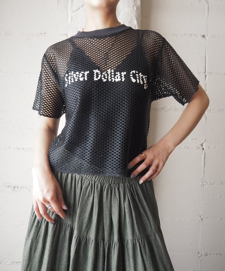 1980's USA Print Mesh Tee BK