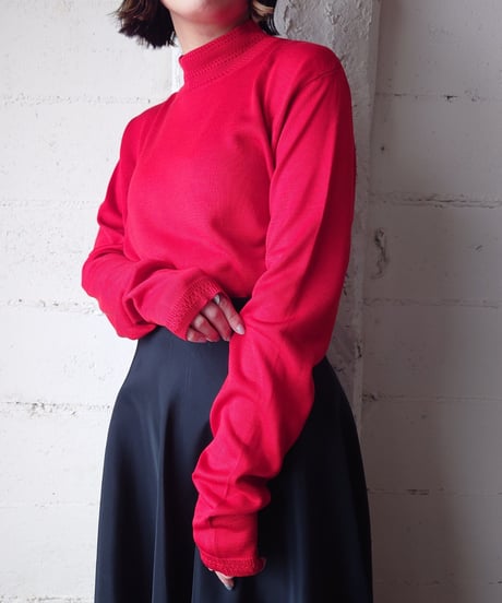 Pattern Mock Neck Knit RE