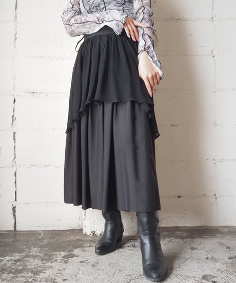 Sheer Layered Skirt BK