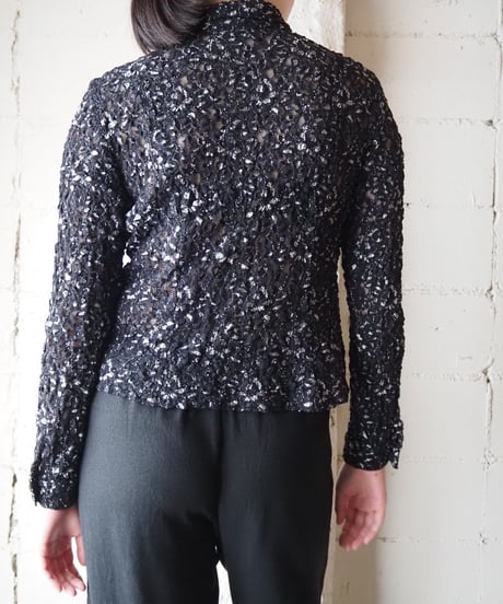 Made in USA Sheer Lace Shirt BKSV