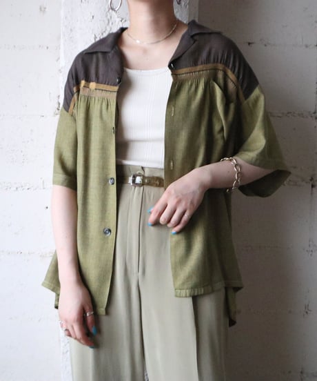 Open Collar Front  Embroidery Blouse KA BR