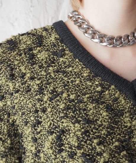 Mix Yarn V Neck Sweater YEBK