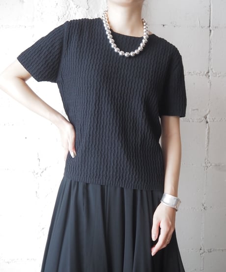 Nuanced Stripe Knit Tee BK