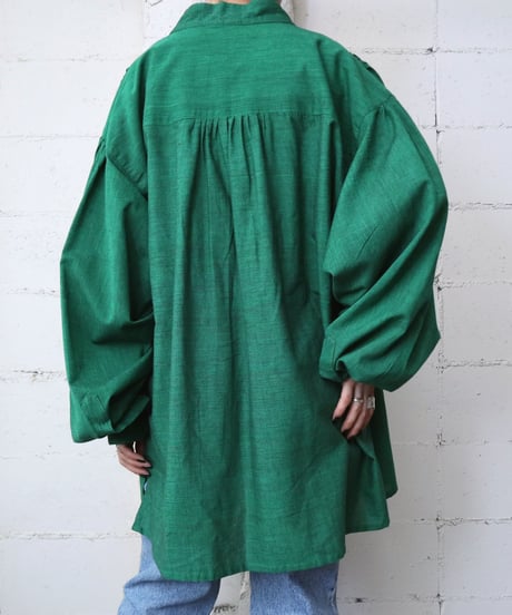 Lace Up Volume Sleeve Blouse GR