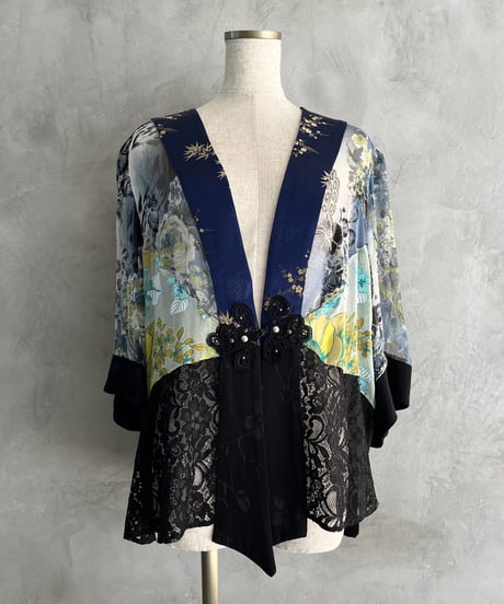 Sheer Lace Floral Pattern Cardigan BKLTB