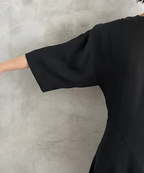 Layerd Design Half Sleeve Dress BK