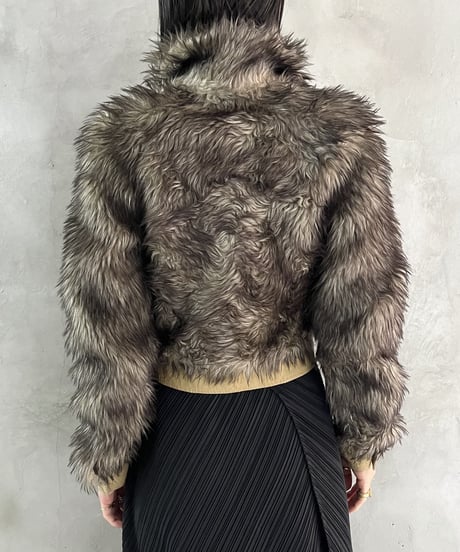 Snap Button Fake Fur Collar IVGR