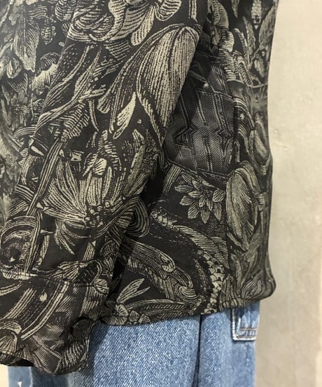 DIESEL Botanical Print Sheer Shirt BK