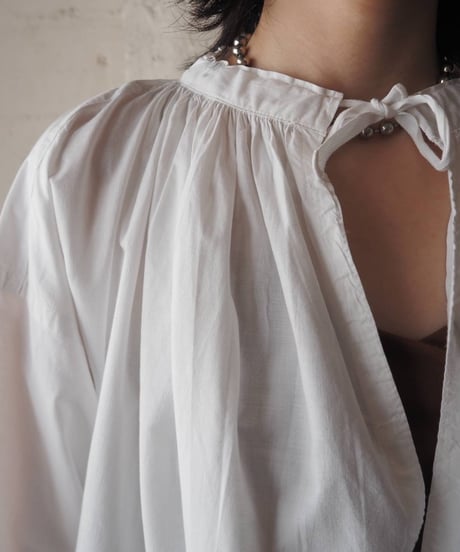 1950~60's Embroidery Hem Smock WHYE