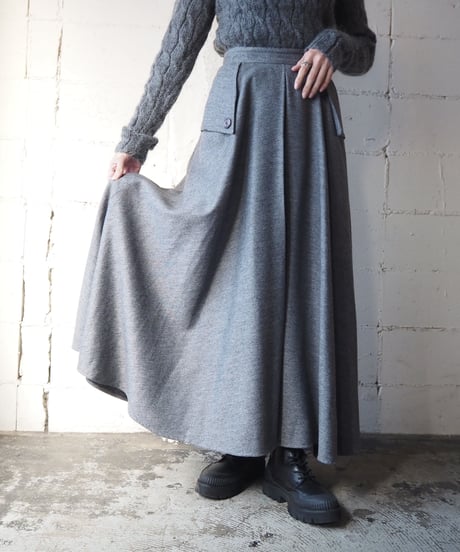 Flared Long Wool Skirt GR