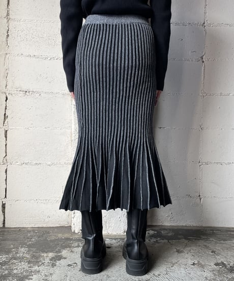 Bicolor Knit  Mermaid Skirt BKGR