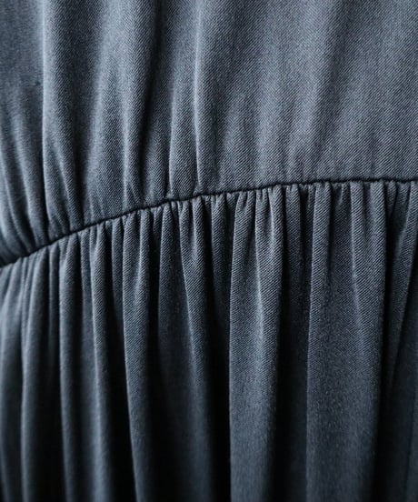 Short Sleeve Gather Dress BK