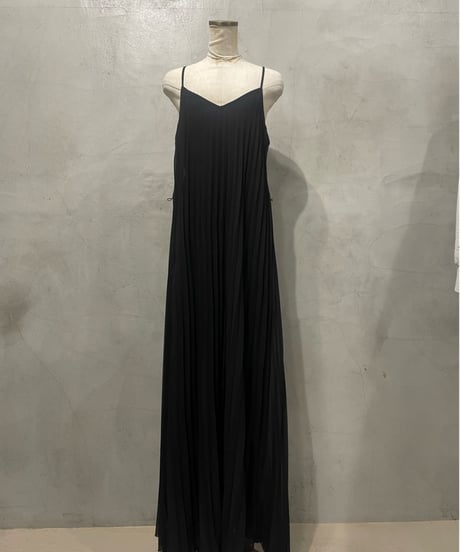 Sheer Layered Pleated Camisole Dress BK