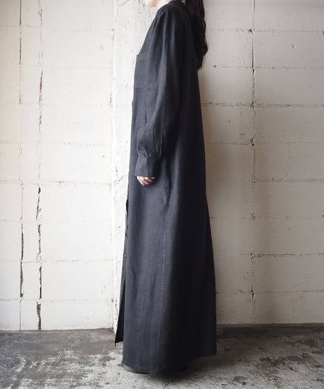 1990's Linen Shirt Dress BK