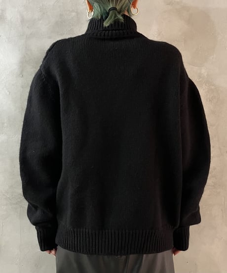 Made in Italy Color Pattern Turtle Neck Knit BKRE
