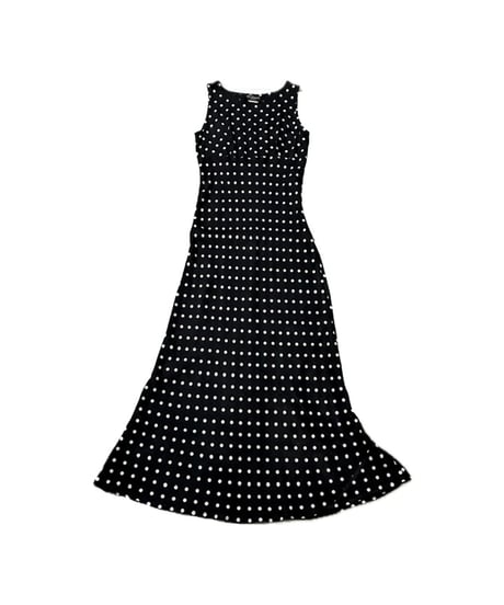 Made in USA Polka Dot Sleeveless Dress BKWH