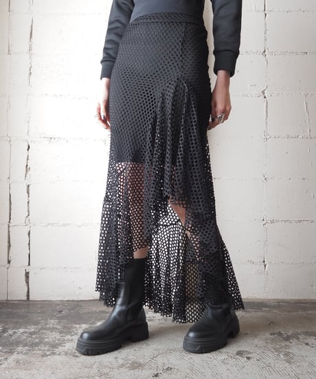 Mermaid Line Mesh Skirt BK