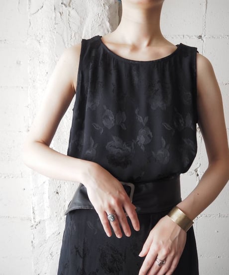 Shadow Flower Pattern N/S Dress BK