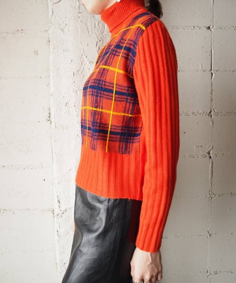 Ckeck Pattern Turtle Knit RE
