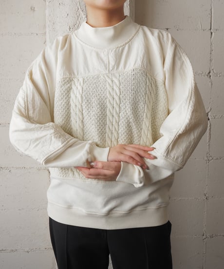 OMMO 新品　QUILTING DOCKING SWEAT LOGO TOP QUILTING DOCKING SWEAT LOGO TOP OMMO QUILTING DOCKING SWEAT