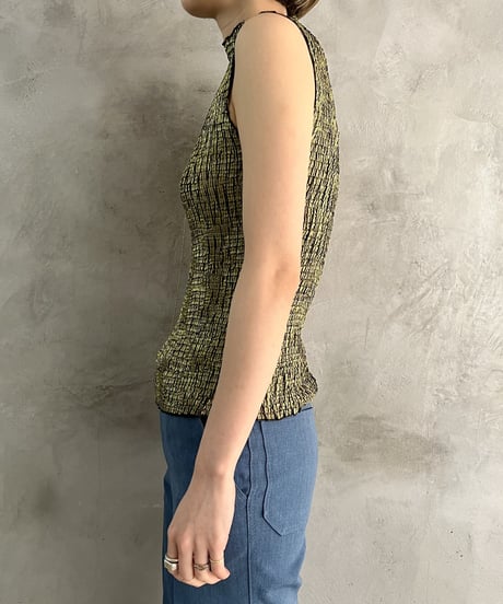Pleated No Sleeve Tops GN